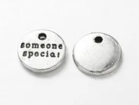 15 Pcs Tibetan Silver Someone Special Disc 10mm Charms Pendants