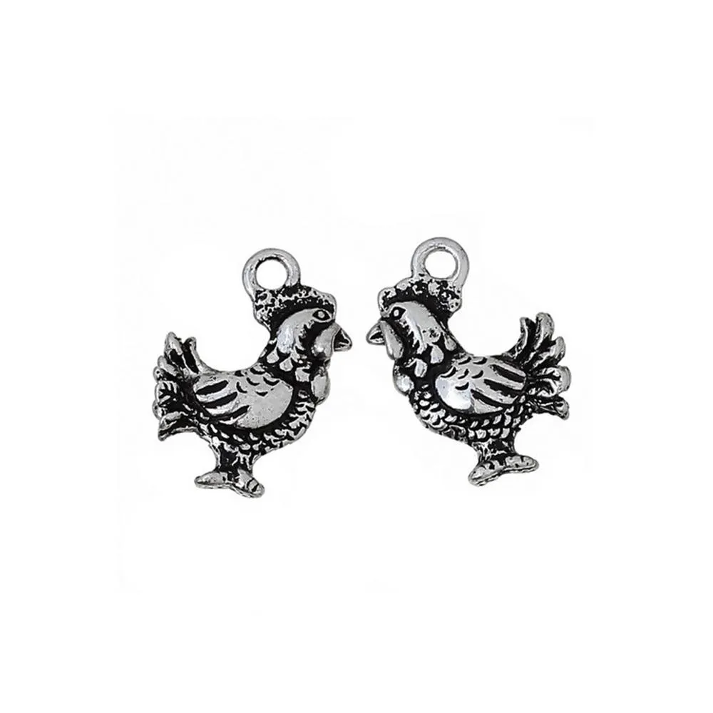 2 Pcs Tibetan Silver COCKERILL 18mm x 13mm Charms Pendants, Lead & Nickel Free Metal Charms Pendants Beads