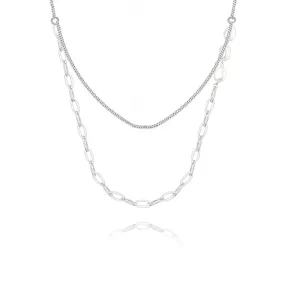 925 Silver Stacking Pearl Necklace