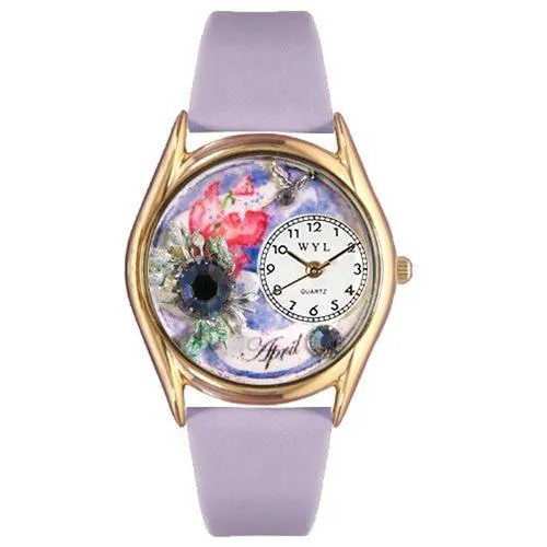 Birthstone Jewelry: April Birthstone Watch Small Gold Style