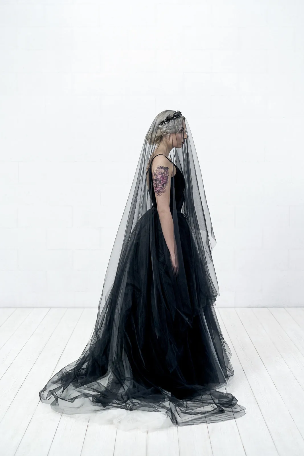 Black wedding veil - ALISSA