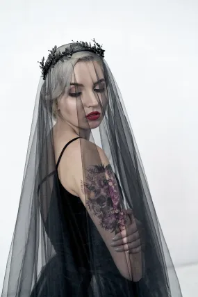 Black wedding veil - ALISSA