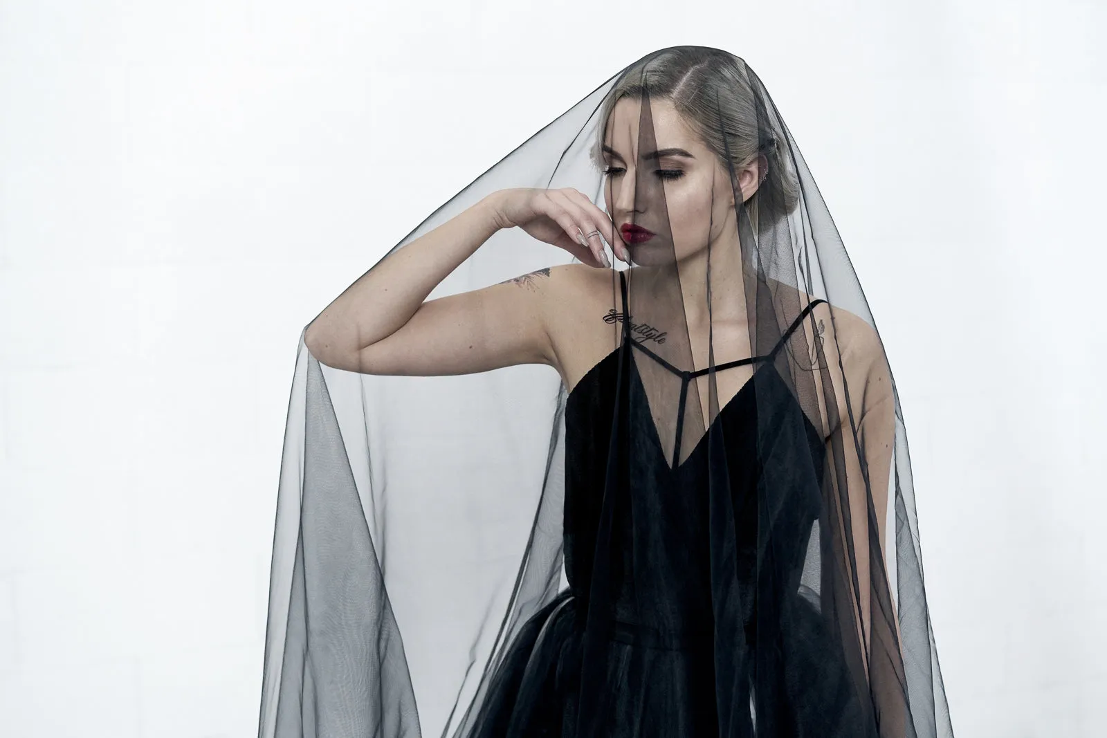 Black wedding veil - ALISSA