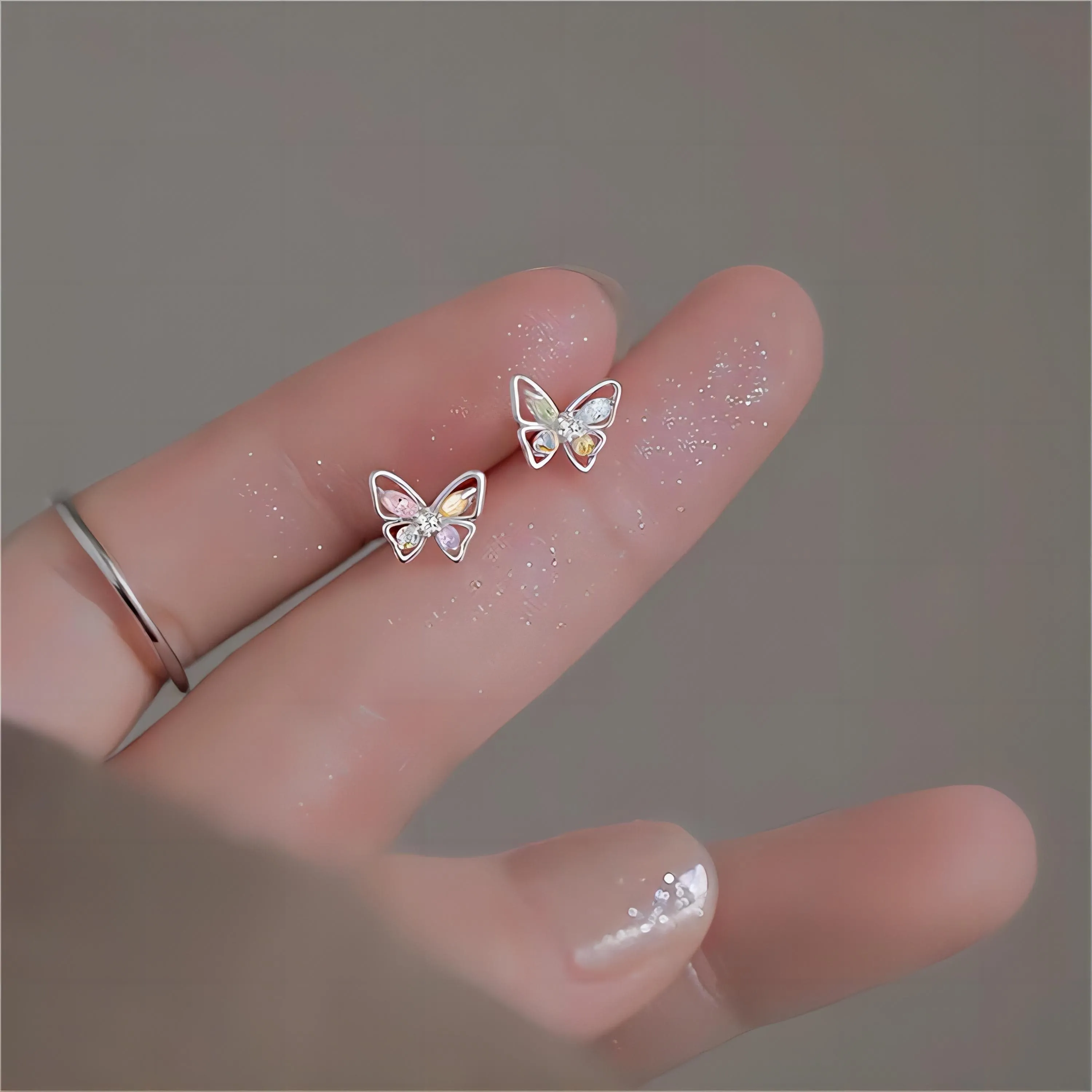 Charming Silver Butterfly Earrings
