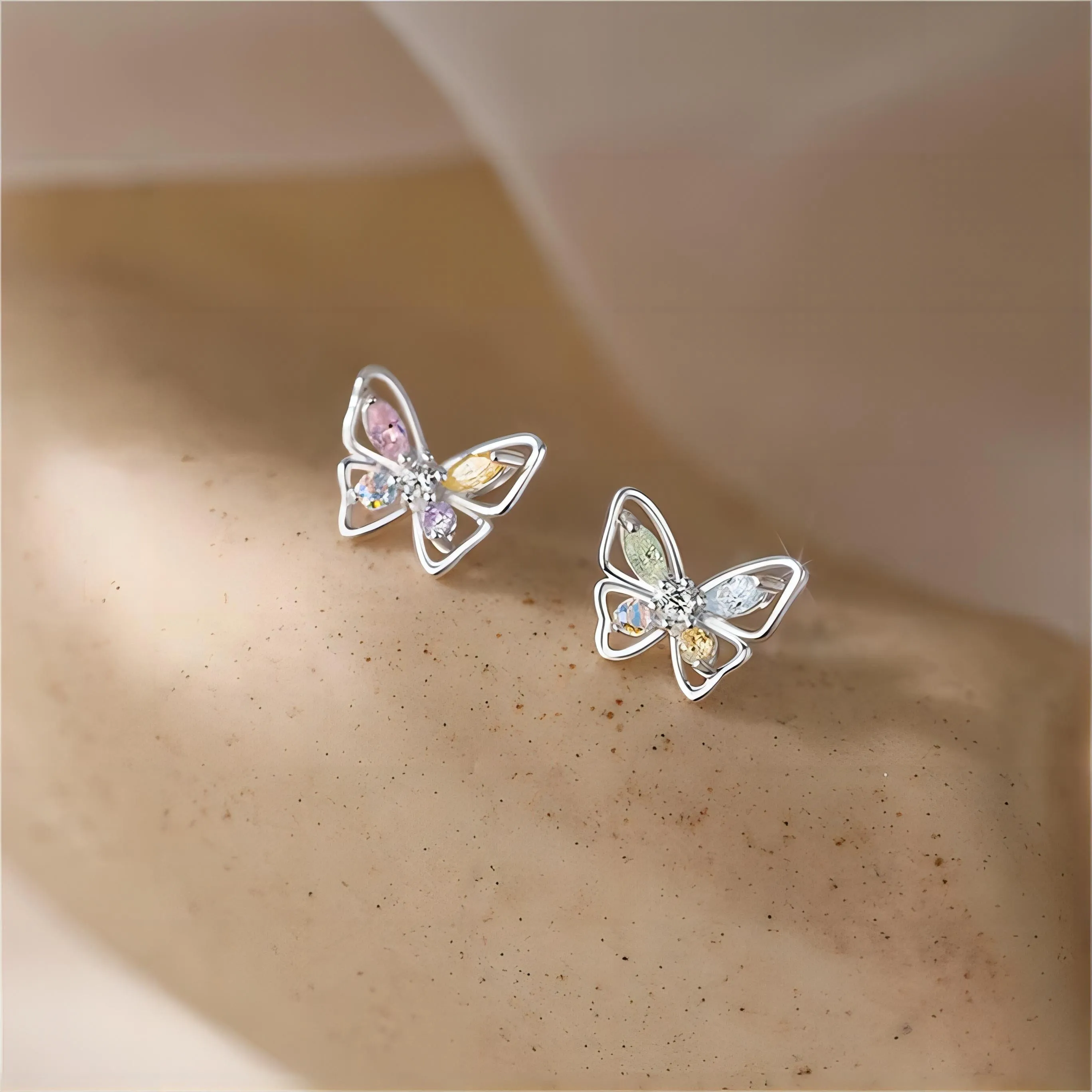Charming Silver Butterfly Earrings