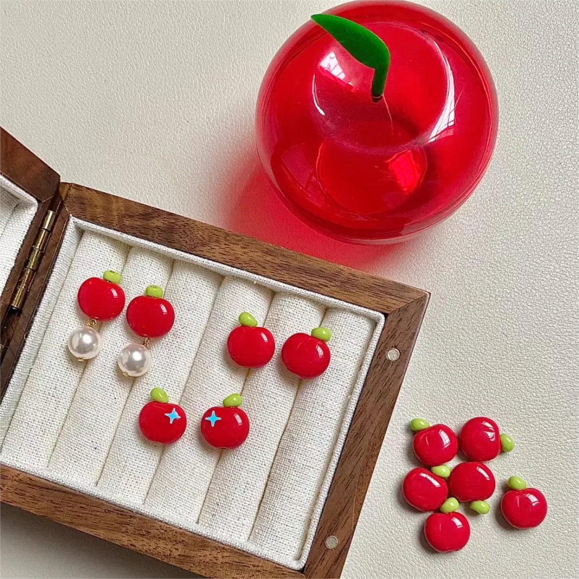 Cute Pearl Apple Earrings