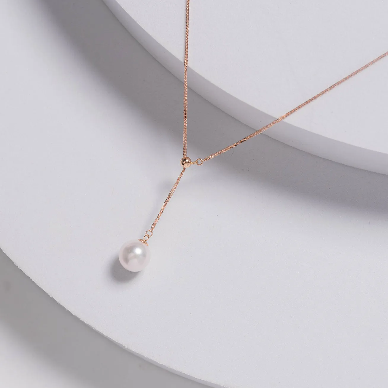 Elegant Akoya Pearl 18K Solid Gold﻿ Necklace KN00088