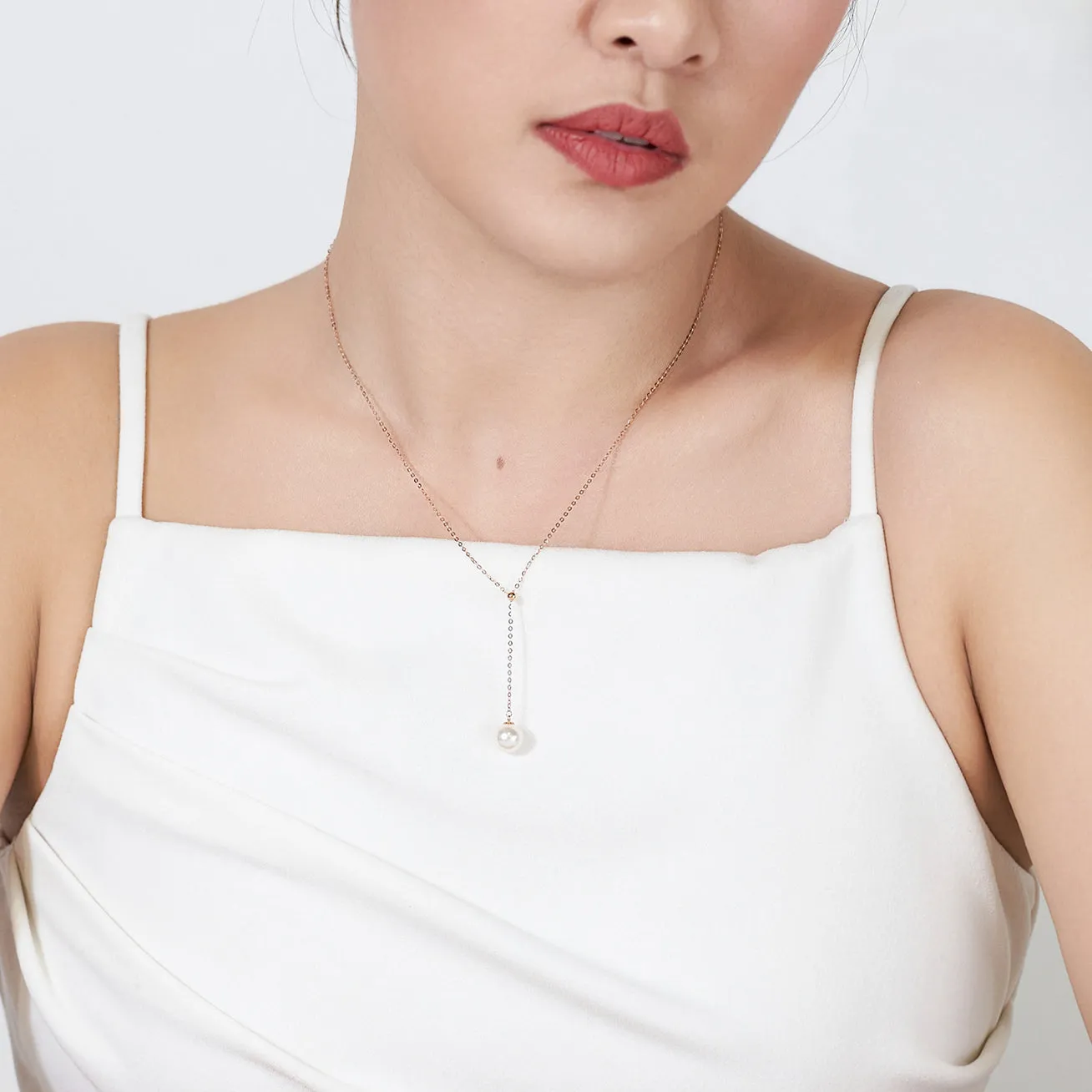 Elegant Akoya Pearl 18K Solid Gold﻿ Necklace KN00088