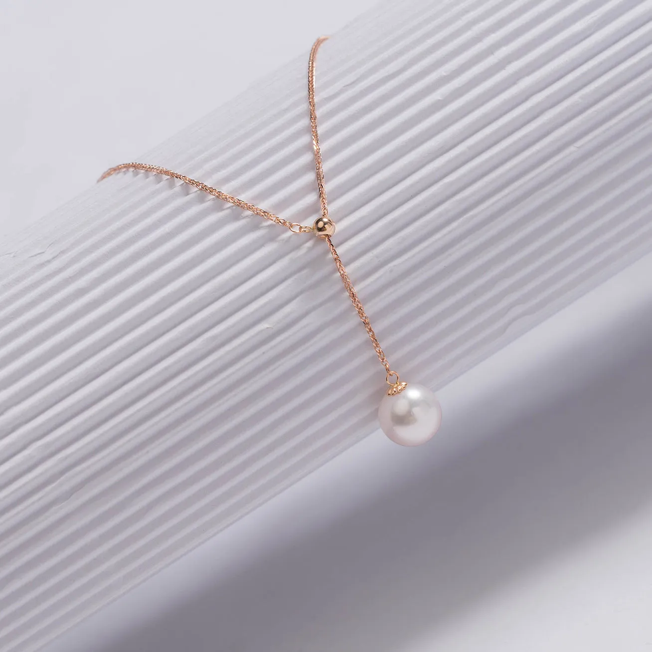 Elegant Akoya Pearl 18K Solid Gold﻿ Necklace KN00088