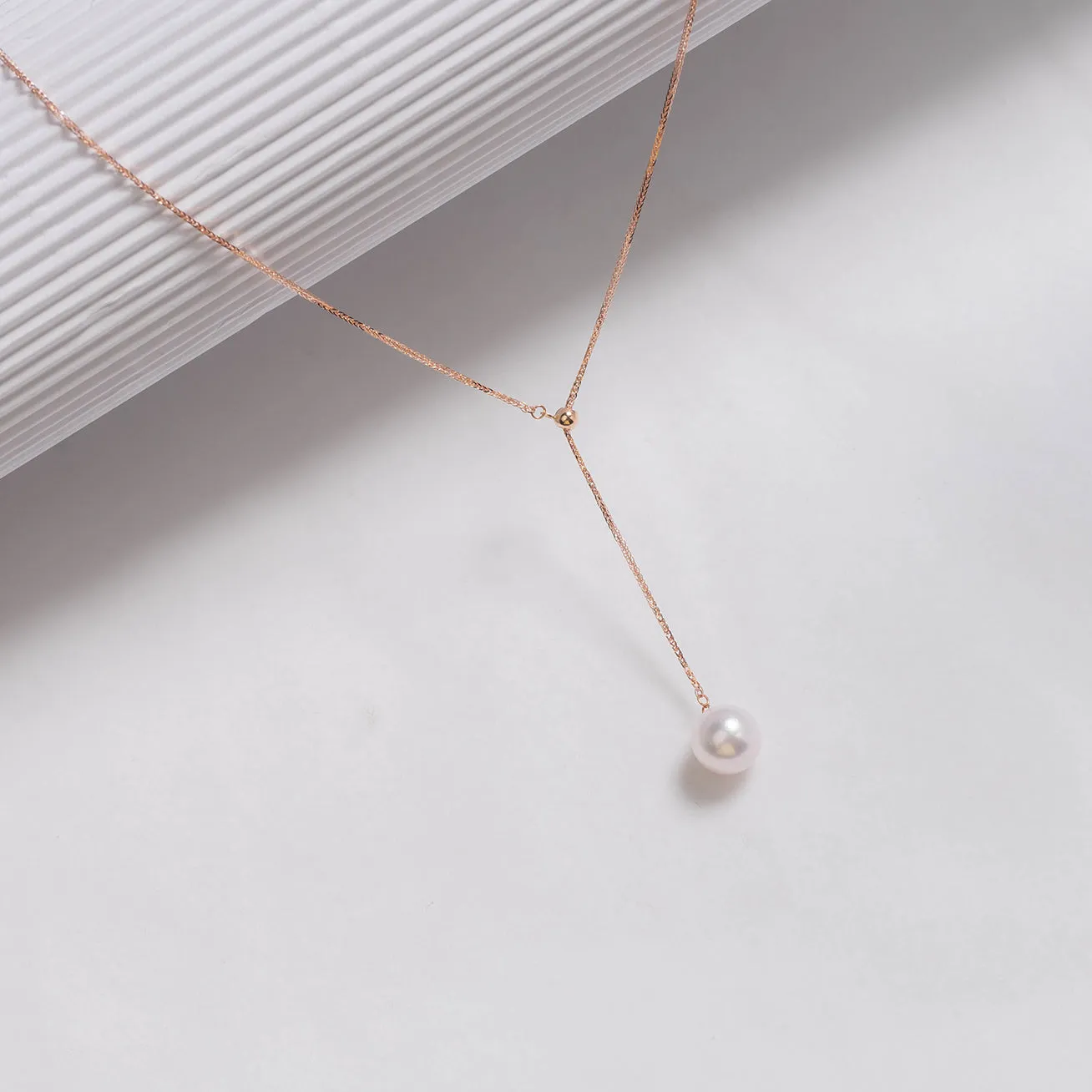 Elegant Akoya Pearl 18K Solid Gold﻿ Necklace KN00088
