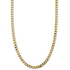 Flat Link Curb Chain Necklace - Gold
