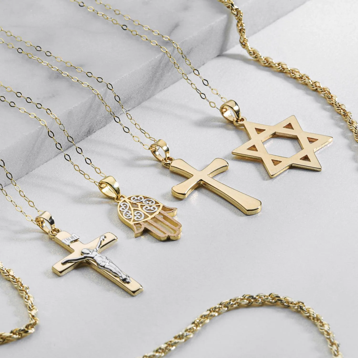 Genuine 14K Gold Pendant Necklace Star of David Amulet for Spiritual Protection