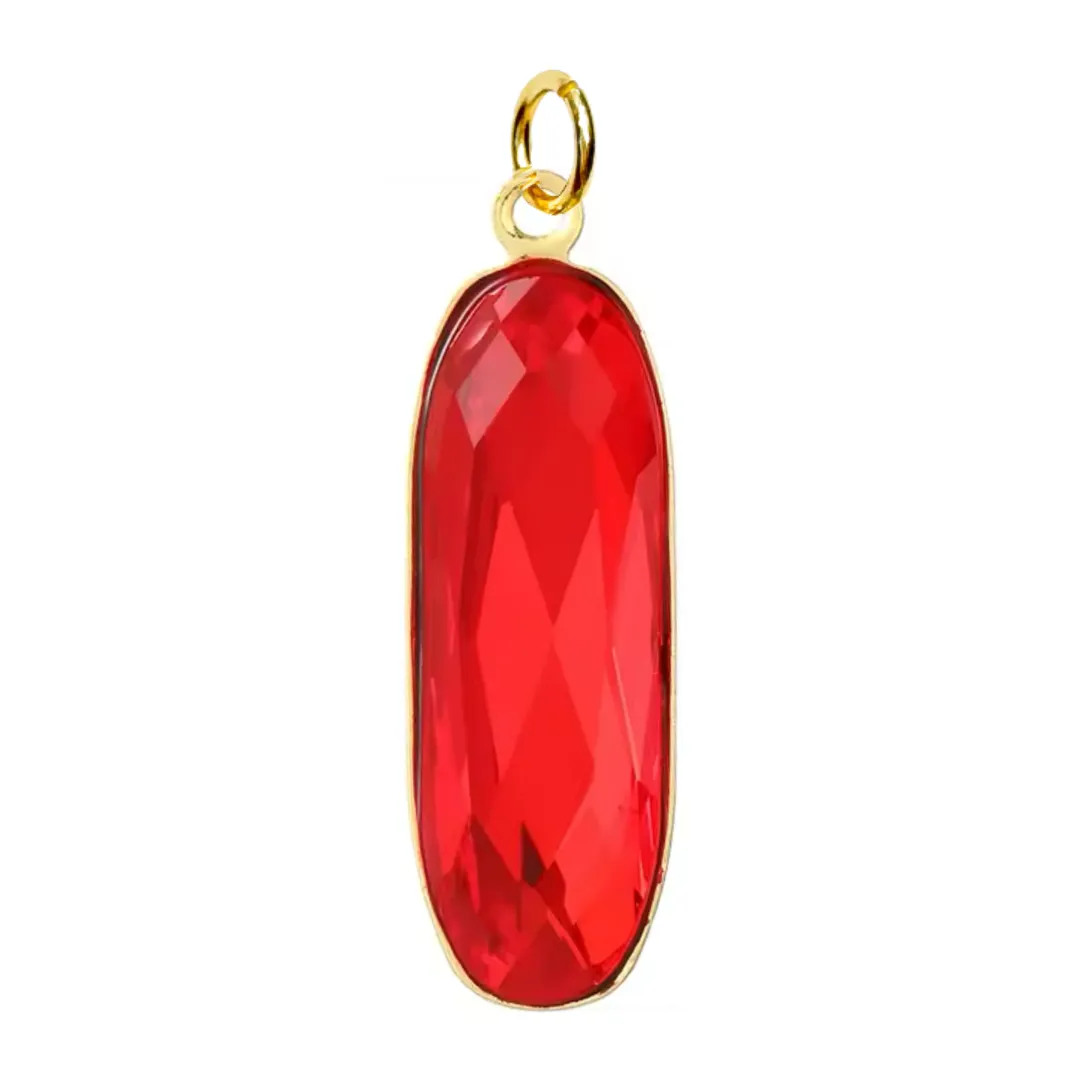 Large Zircon Oval Charm For Charm Necklace & Bracelet