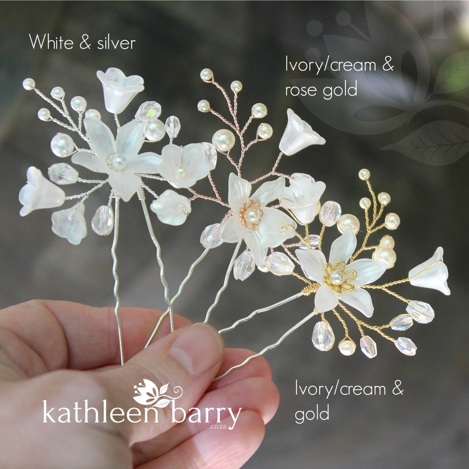Monica hair pins mix and match - 3 styles - Rose gold, Gold or silver (sold individually)