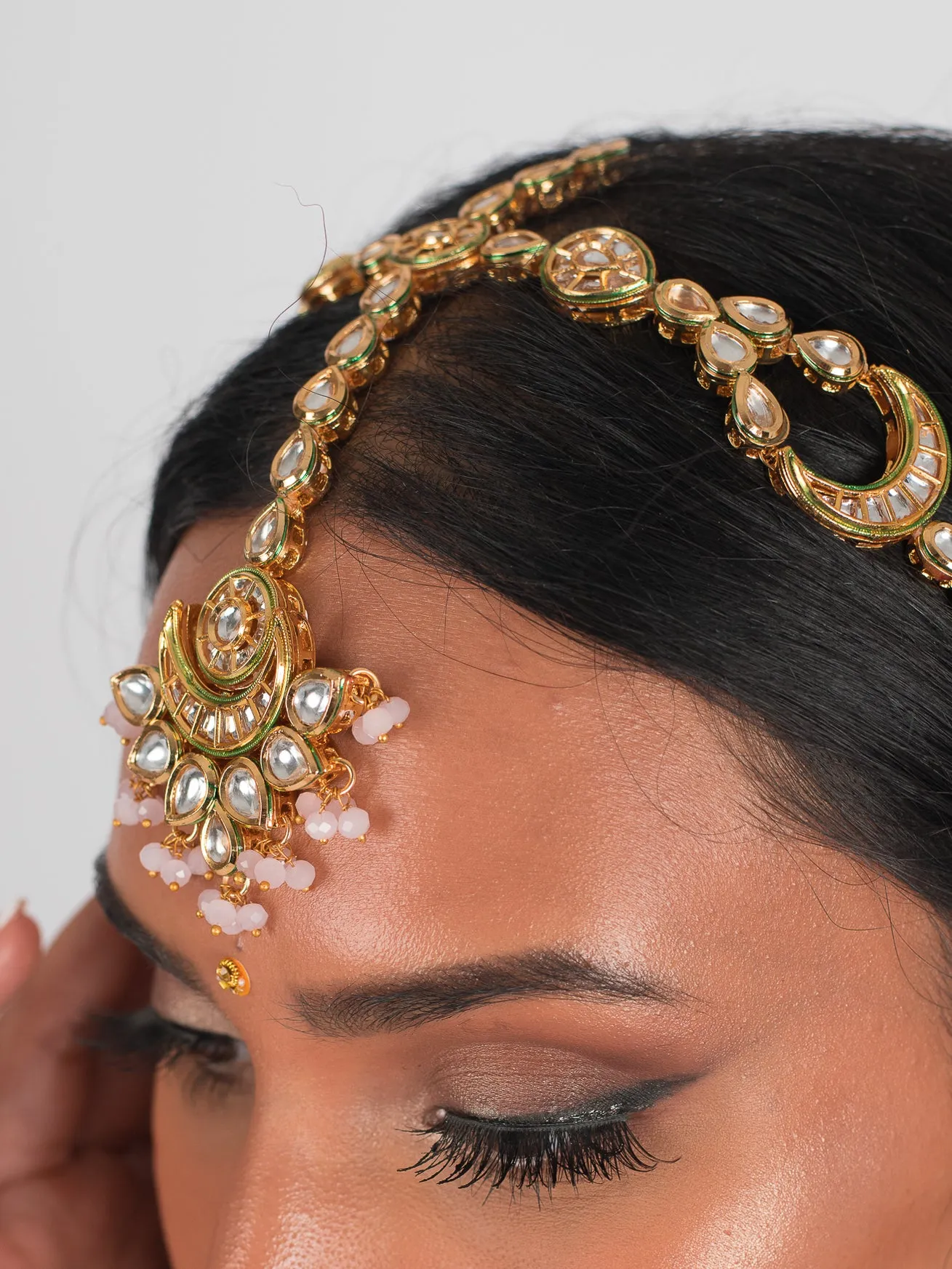 Rose Kundan Phool Tikka