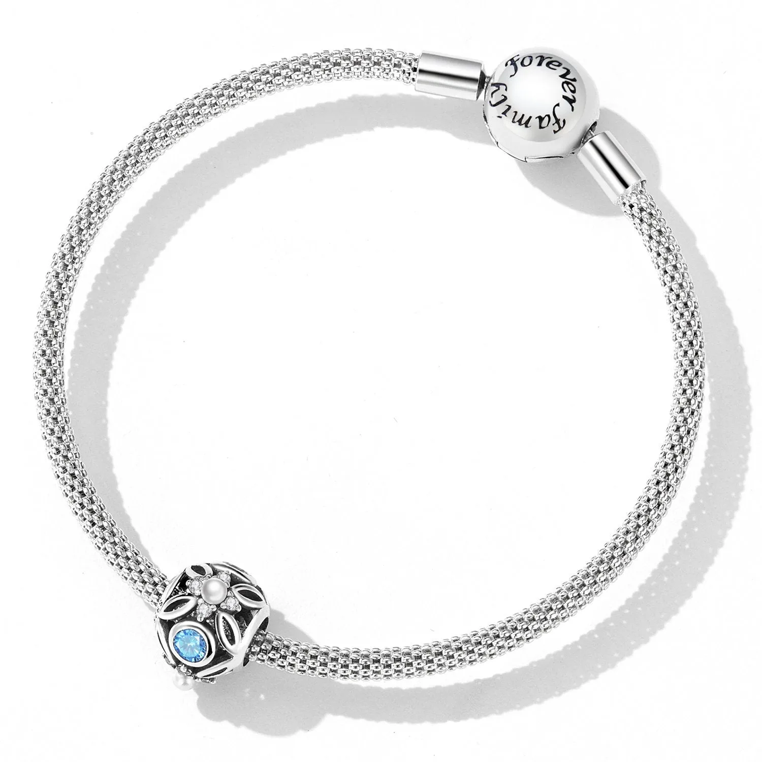 S925 Silver Hollow Pattern Charm