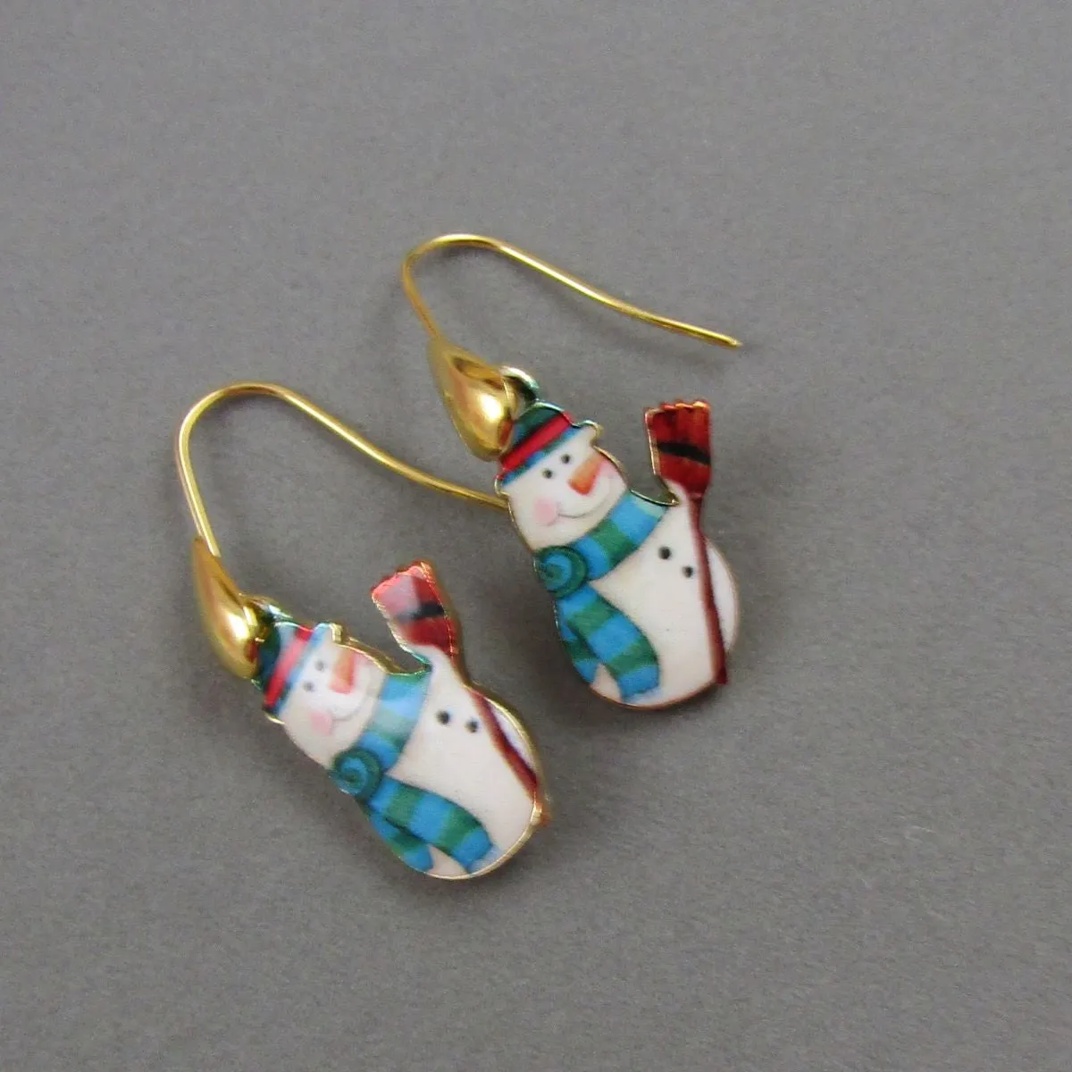 Snowmen Gold Earrings