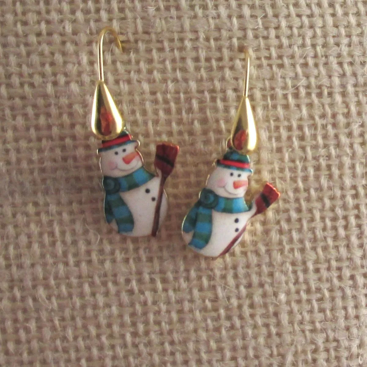 Snowmen Gold Earrings