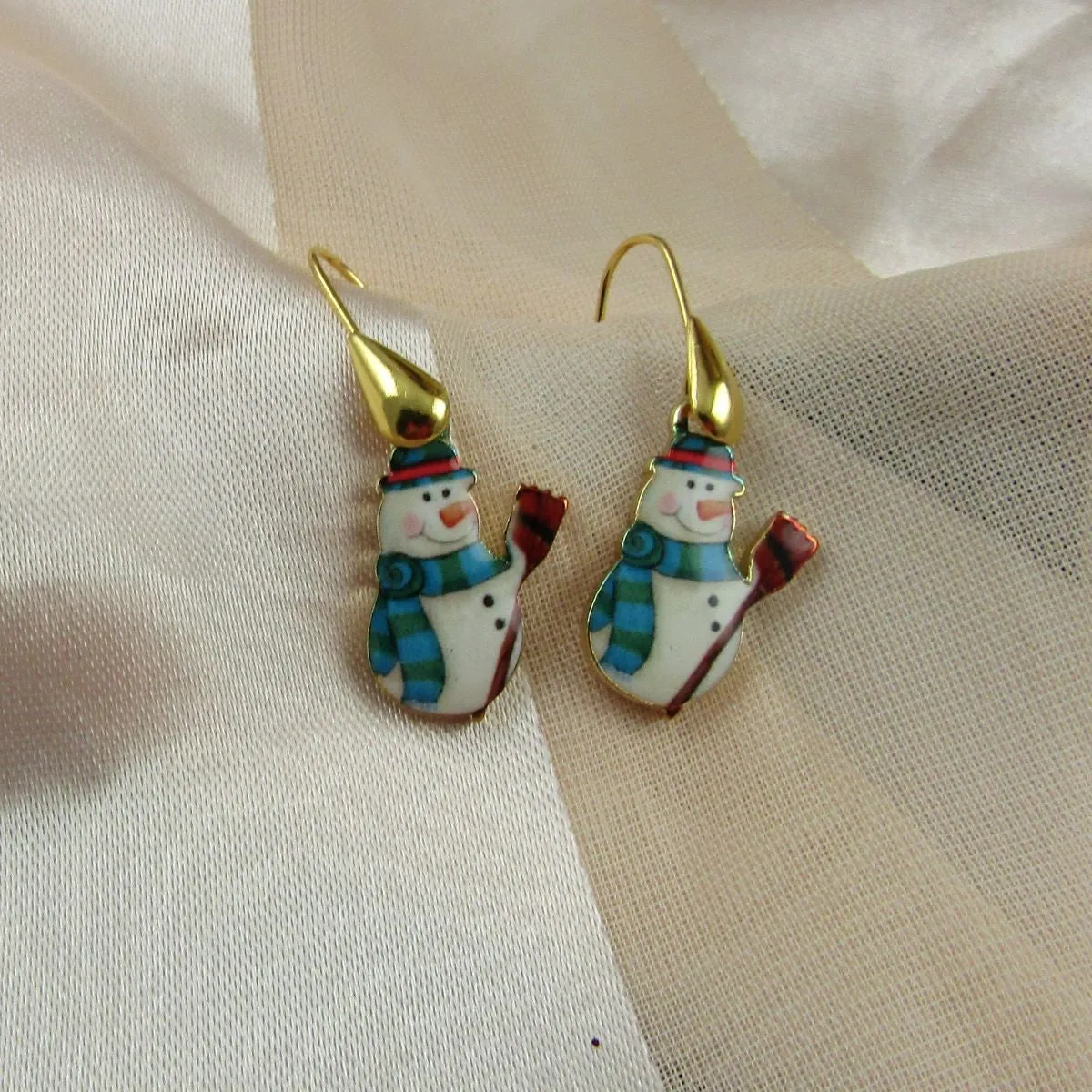 Snowmen Gold Earrings
