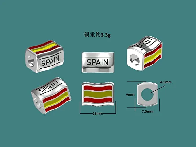 Spain Flag Country Bead Charm