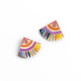 Tile Earrings - Rainbow